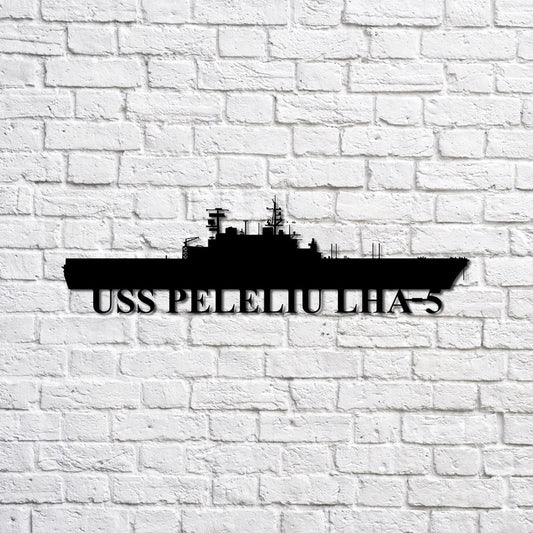 US Navy Metal Sign, Uss Peleliu Lha5 Navy Ship Metal Sign, Memory Wall Metal Sign, Navy Veteran Metal Sign