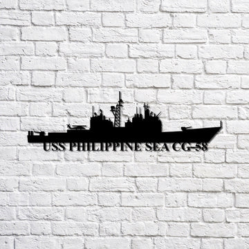 US Navy Metal Sign, Uss Philippine Sea Cg58 Navy Ship Metal Sign, Memory Wall Metal Sign, Navy Veteran Metal Sign