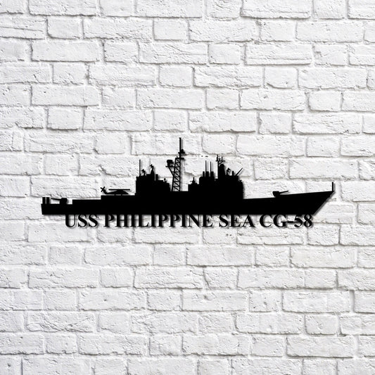 US Navy Metal Sign, Uss Philippine Sea Cg58 Navy Ship Metal Sign, Memory Wall Metal Sign, Navy Veteran Metal Sign