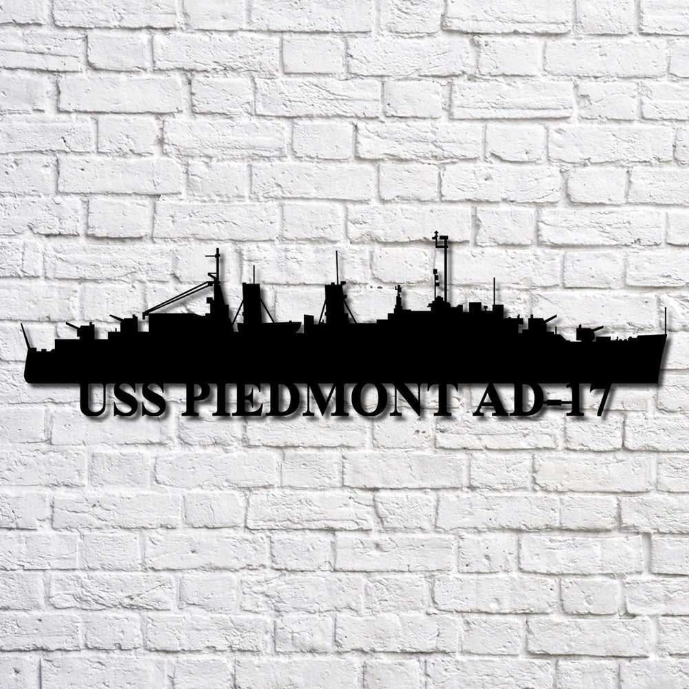 US Navy Metal Sign, Uss Piedmont Ad17 Navy Ship Metal Art, Navy Veteran Metal Sign