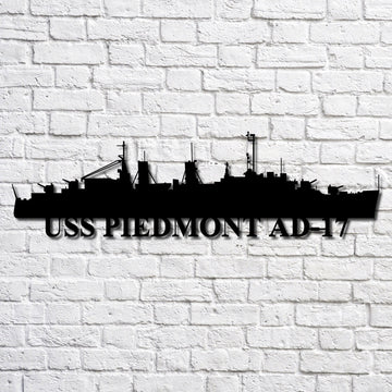 US Navy Metal Sign, Uss Piedmont Ad17 Navy Ship Metal Art, Navy Veteran Metal Sign
