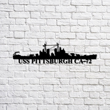 US Navy Metal Sign, Uss Pittsburgh Ca72 Navy Ship Metal Sign, Memory Wall Metal Sign, Navy Veteran Metal Sign
