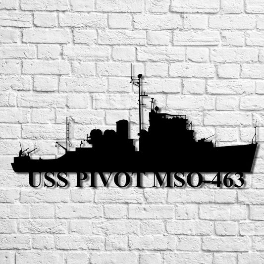 US Navy Metal Sign, Uss Pivot Mso463 Navy Ship Metal Art, Navy Veteran Metal Sign
