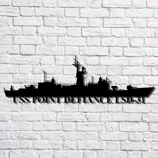 US Navy Metal Sign, Uss Point Defiance Lsd31 Navy Ship Metal Art, Navy Veteran Metal Sign
