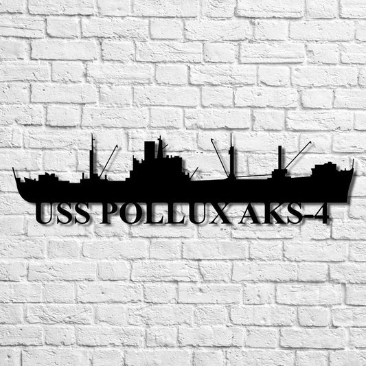 US Navy Metal Sign, Uss Pollux Aks4 Navy Ship Metal Art, Navy Veteran Metal Sign