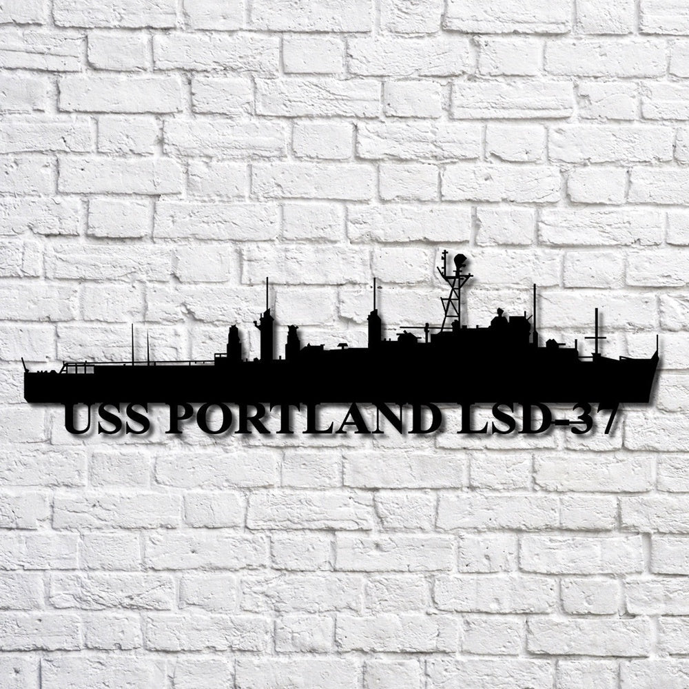 US Navy Metal Sign, Uss Portland Lsd37 Navy Ship Metal Art, Navy Veteran Metal Sign