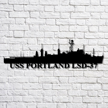 US Navy Metal Sign, Uss Portland Lsd37 Navy Ship Metal Art, Navy Veteran Metal Sign