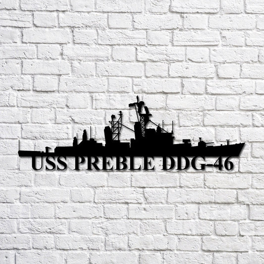 US Navy Metal Sign, Uss Preble Ddg46 Navy Ship Metal Art, Navy Veteran Metal Sign
