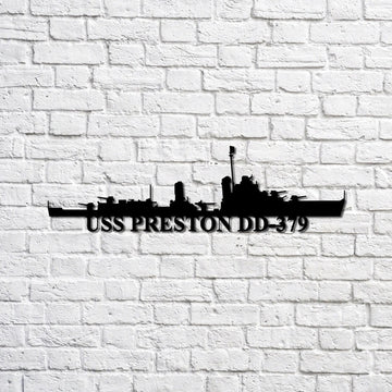 US Navy Metal Sign, Uss Preston Dd379 Navy Ship Metal Sign, Memory Wall Metal Sign, Navy Veteran Metal Sign