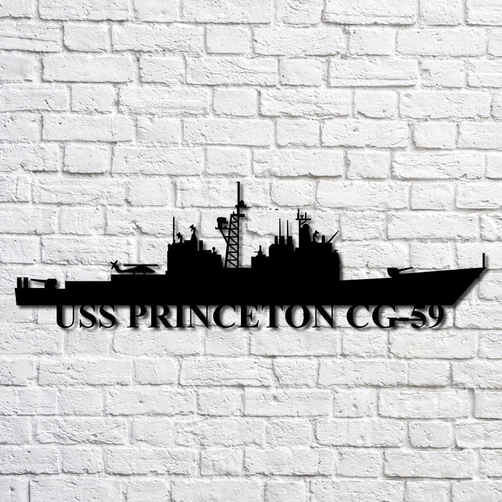 US Navy Metal Sign, Uss Princeton Cg59 Navy Ship Metal Art, Navy Veteran Metal Sign