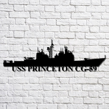 US Navy Metal Sign, Uss Princeton Cg59 Navy Ship Metal Art, Navy Veteran Metal Sign