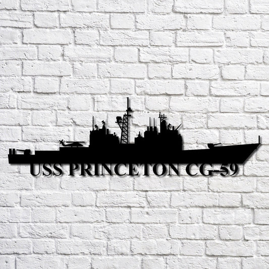 US Navy Metal Sign, Uss Princeton Cg59 Navy Ship Metal Art, Navy Veteran Metal Sign