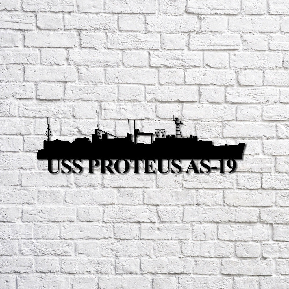 US Navy Metal Sign, Uss Proteus As19 Navy Ship Metal Sign, Memory Wall Metal Sign, Navy Veteran Metal Sign