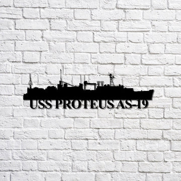 US Navy Metal Sign, Uss Proteus As19 Navy Ship Metal Sign, Memory Wall Metal Sign, Navy Veteran Metal Sign