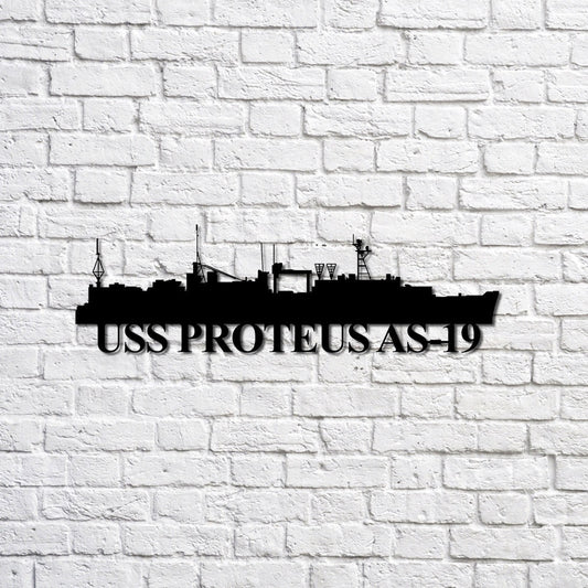 US Navy Metal Sign, Uss Proteus As19 Navy Ship Metal Sign, Memory Wall Metal Sign, Navy Veteran Metal Sign
