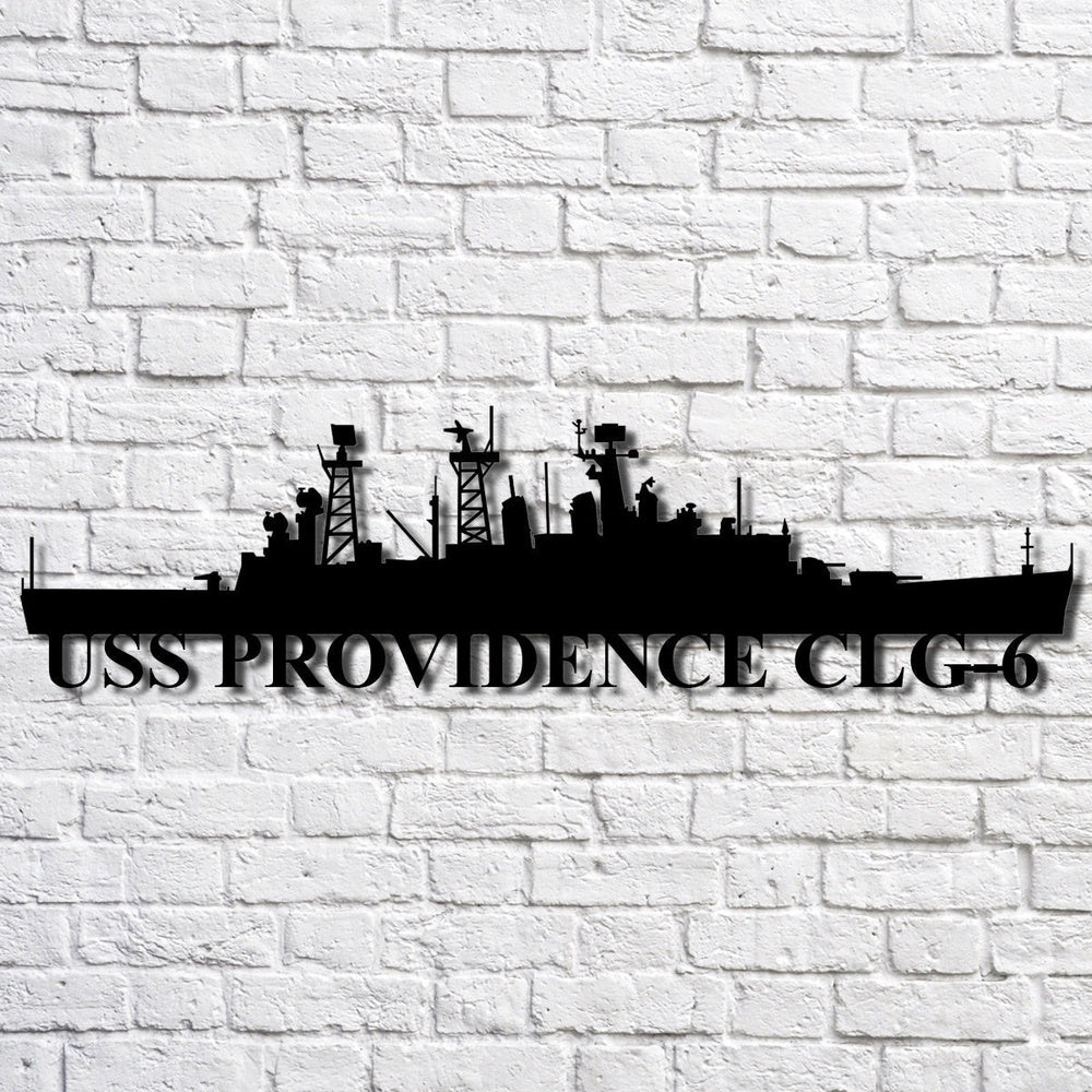 US Navy Metal Sign, Uss Providence Clg6 Navy Ship Metal Art, Navy Veteran Metal Sign