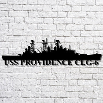 US Navy Metal Sign, Uss Providence Clg6 Navy Ship Metal Art, Navy Veteran Metal Sign