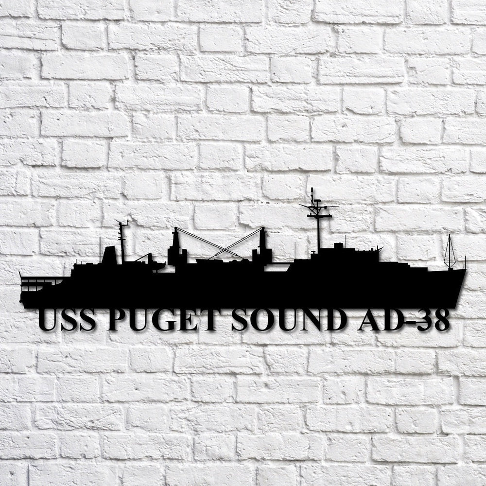 US Navy Metal Sign, Uss Puget Sound Ad38 Navy Ship Metal Art, Navy Veteran Metal Sign