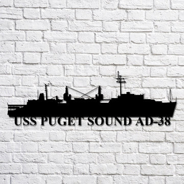 US Navy Metal Sign, Uss Puget Sound Ad38 Navy Ship Metal Art, Navy Veteran Metal Sign