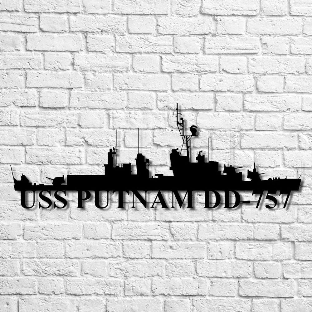 US Navy Metal Sign, Uss Putnam Dd757 Navy Ship Metal Art, Navy Veteran Metal Sign