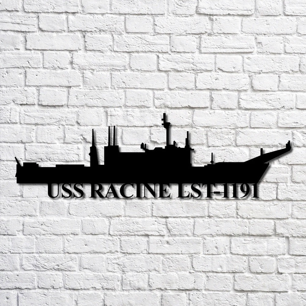 US Navy Metal Sign, Uss Racine Lst1191 Navy Ship Metal Art, Navy Veteran Metal Sign
