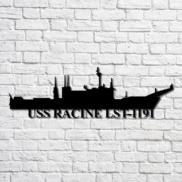 US Navy Metal Sign, Uss Racine Lst1191 Navy Ship Metal Art, Navy Veteran Metal Sign