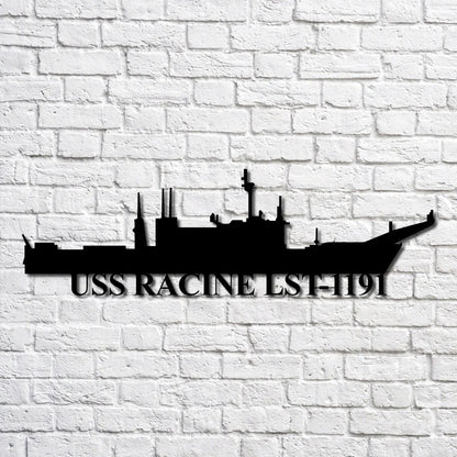 US Navy Metal Sign, Uss Racine Lst1191 Navy Ship Metal Art, Navy Veteran Metal Sign