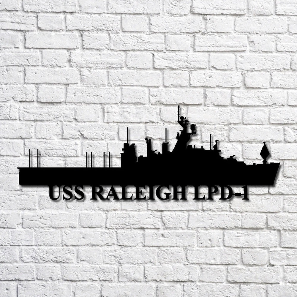 US Navy Metal Sign, Uss Raleigh Lpd1 Navy Ship Metal Art, Navy Veteran Metal Sign