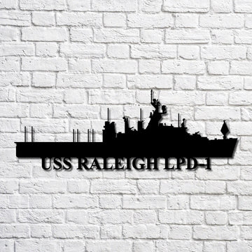 US Navy Metal Sign, Uss Raleigh Lpd1 Navy Ship Metal Art, Navy Veteran Metal Sign
