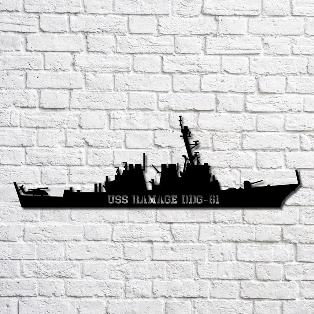 US Navy Metal Sign, Uss Ramage Ddg61 Navy Ship Metal Art, Navy Veteran Metal Sign