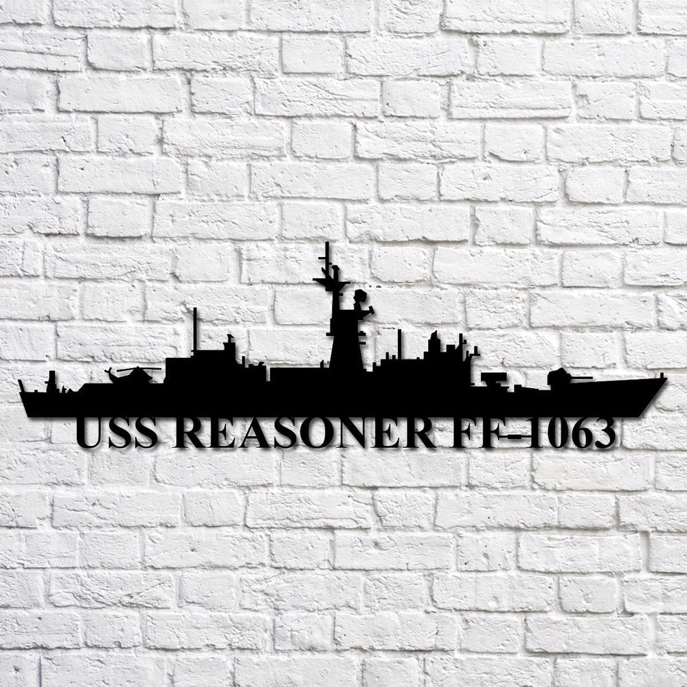 US Navy Metal Sign, Uss Reasoner Ff1063 Navy Ship Metal Art, Navy Veteran Metal Sign