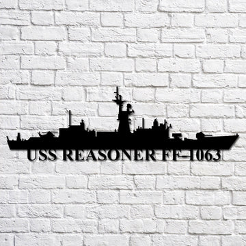 US Navy Metal Sign, Uss Reasoner Ff1063 Navy Ship Metal Art, Navy Veteran Metal Sign