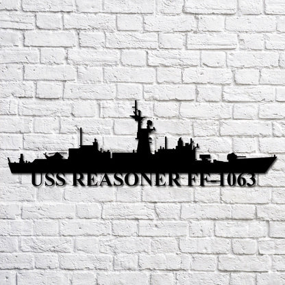 US Navy Metal Sign, Uss Reasoner Ff1063 Navy Ship Metal Art, Navy Veteran Metal Sign