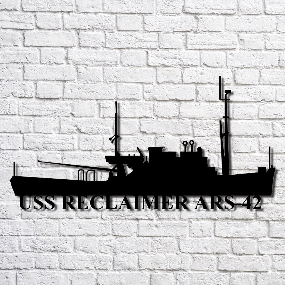 US Navy Metal Sign, Uss Reclaimer Ars42 Navy Ship Metal Art, Navy Veteran Metal Sign