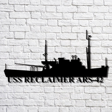 US Navy Metal Sign, Uss Reclaimer Ars42 Navy Ship Metal Art, Navy Veteran Metal Sign
