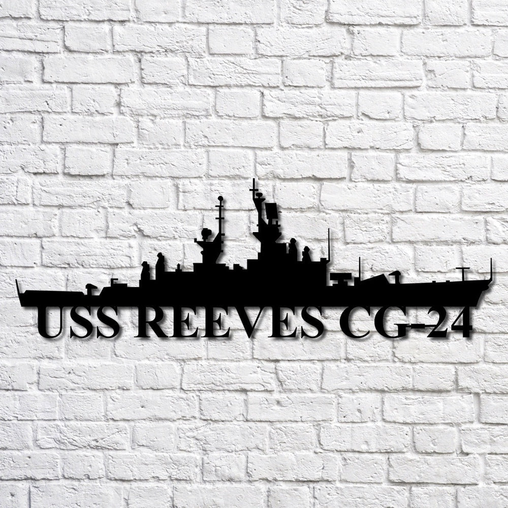 US Navy Metal Sign, Uss Reeves Cg24 Navy Ship Metal Art, Navy Veteran Metal Sign