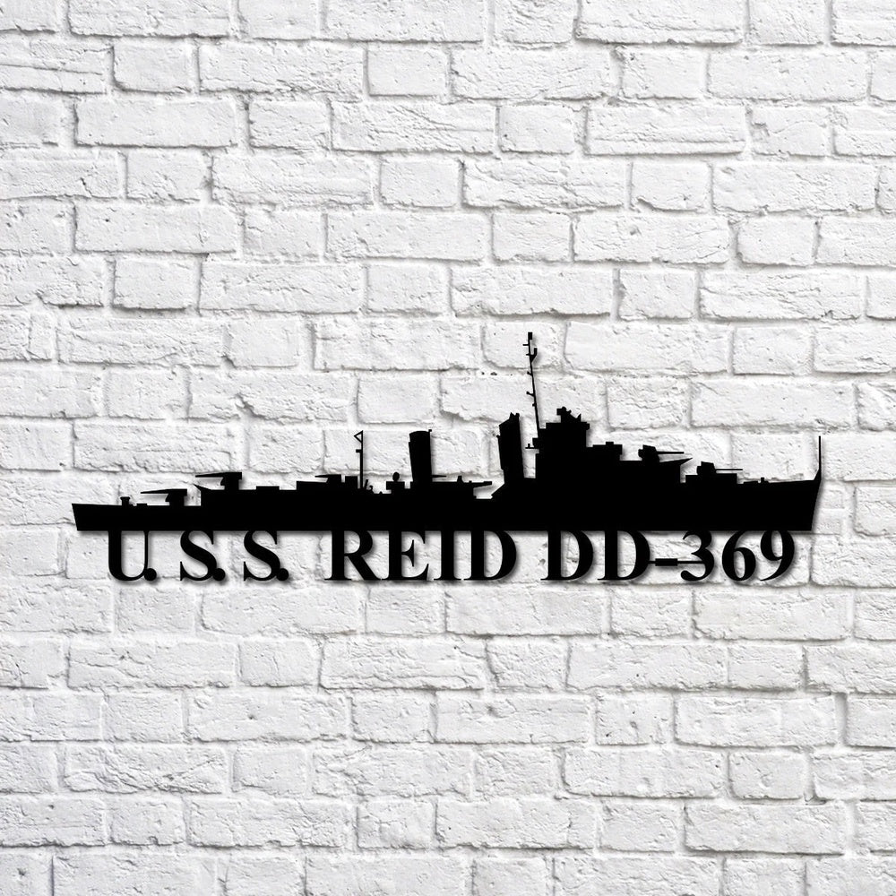 US Navy Metal Sign, Uss Reid Dd369 Navy Ship Metal Art, Custom Us Navy Ship Cut Metal Sign, Navy Veteran Metal Sign