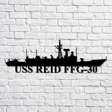 US Navy Metal Sign, Uss Reid Ffg30 Navy Ship Metal Art, Navy Veteran Metal Sign