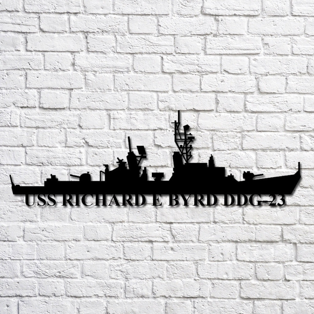 US Navy Metal Sign, Uss Richard E Byrd Ddg 23 Navy Ship Metal Art, Navy Veteran Metal Sign