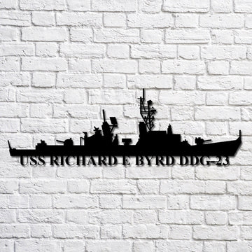 US Navy Metal Sign, Uss Richard E Byrd Ddg 23 Navy Ship Metal Art, Navy Veteran Metal Sign