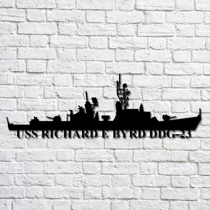 US Navy Metal Sign, Uss Richard E Byrd Ddg 23 Navy Ship Metal Art, Navy Veteran Metal Sign