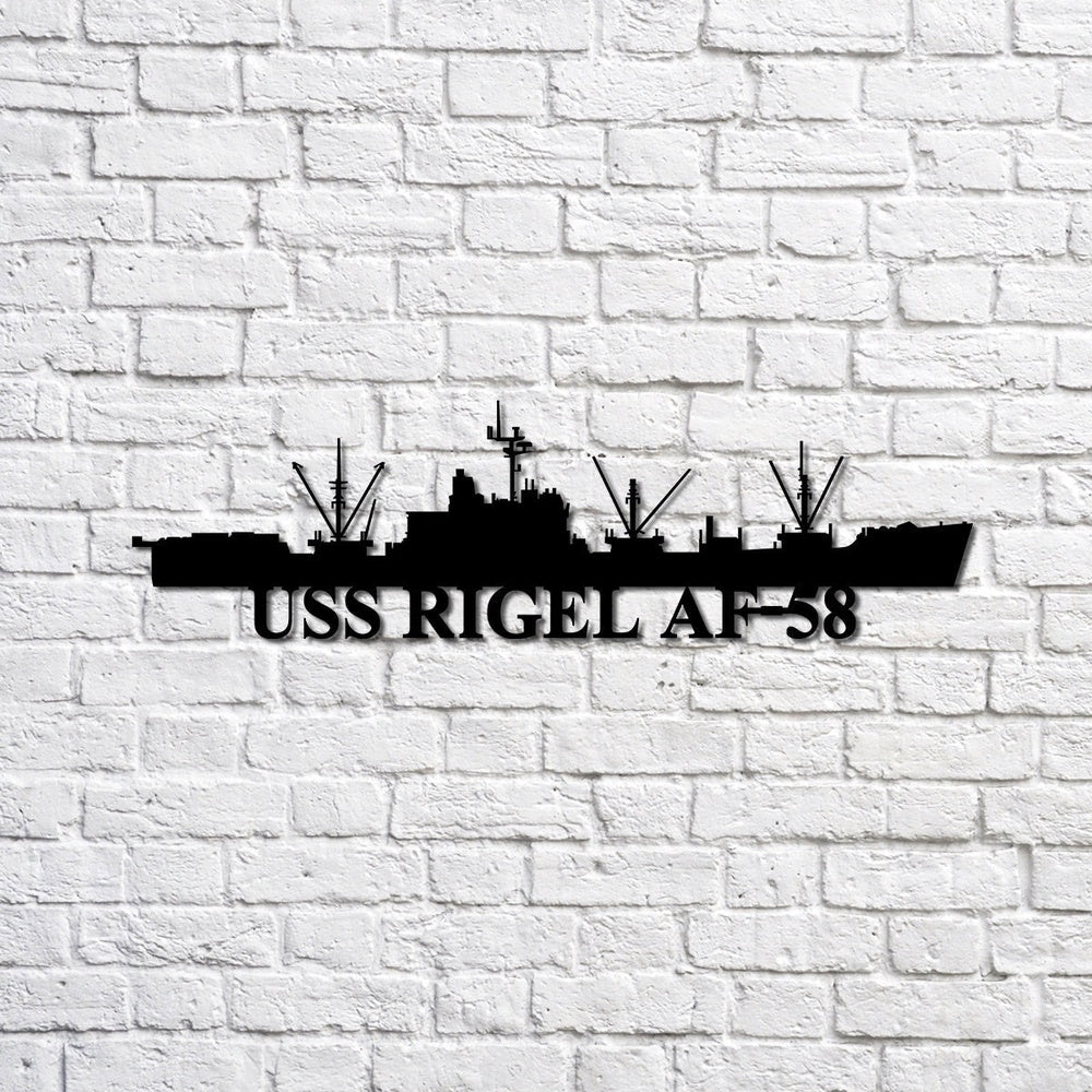 US Navy Metal Sign, Uss Rigel Af58 Navy Ship Metal Sign, Memory Wall Metal Sign, Navy Veteran Metal Sign