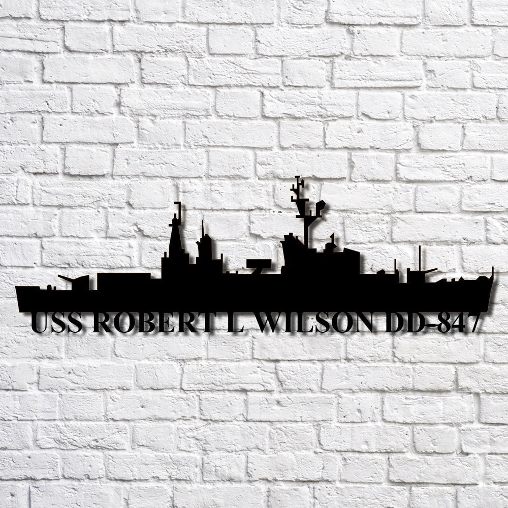 US Navy Metal Sign, Uss Robert L Wilson Dd847 Navy Ship Metal Art, Navy Veteran Metal Sign