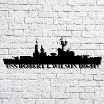 US Navy Metal Sign, Uss Robert L Wilson Dd847 Navy Ship Metal Art, Navy Veteran Metal Sign
