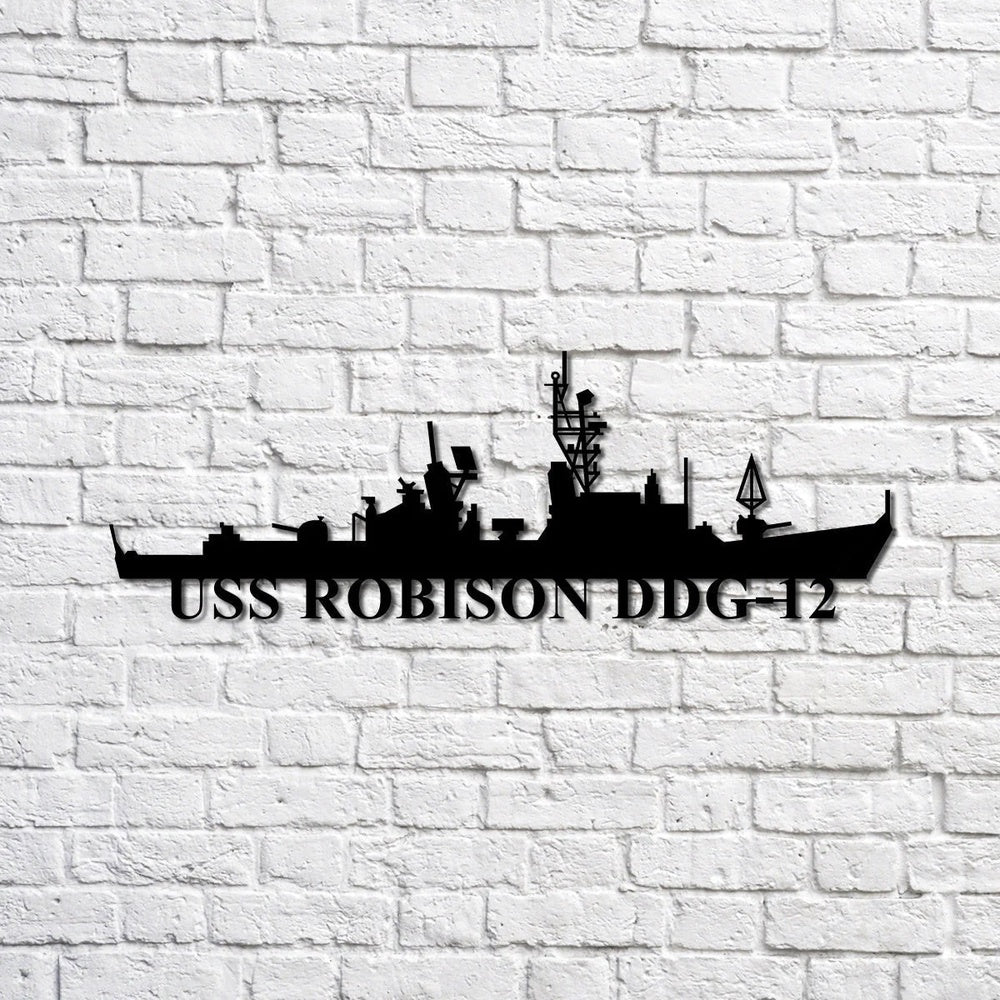 US Navy Metal Sign, Uss Robison Ddg12 Navy Ship Metal Sign, Memory Wall Metal Sign, Navy Veteran Metal Sign