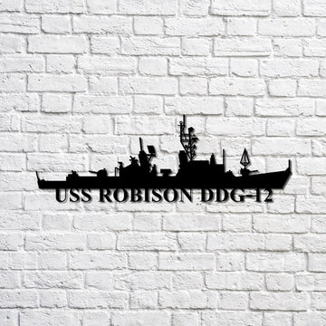 US Navy Metal Sign, Uss Robison Ddg12 Navy Ship Metal Sign, Memory Wall Metal Sign, Navy Veteran Metal Sign