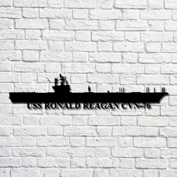 US Navy Metal Sign, Uss Ronald Reagan Cvn76 Navy Ship Metal Art, Navy Veteran Metal Sign