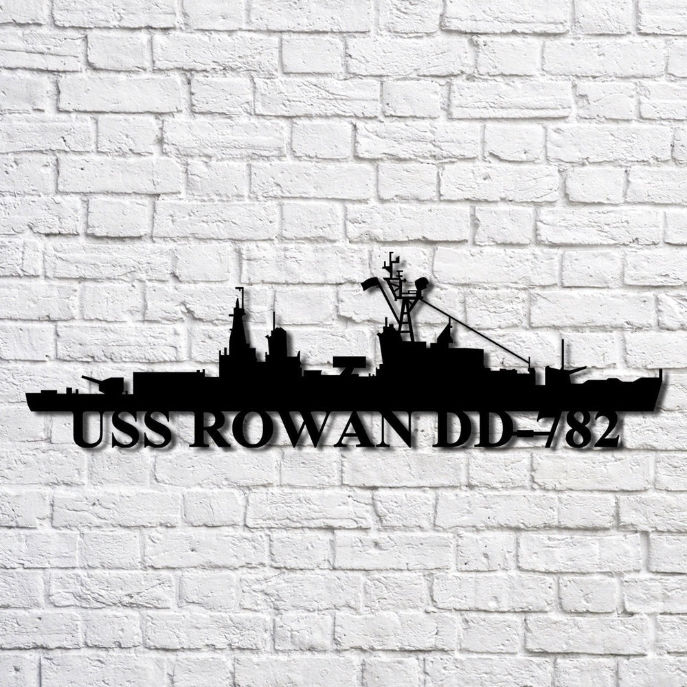 US Navy Metal Sign, Uss Rowan Dd782 Navy Ship Metal Art, Navy Veteran Metal Sign