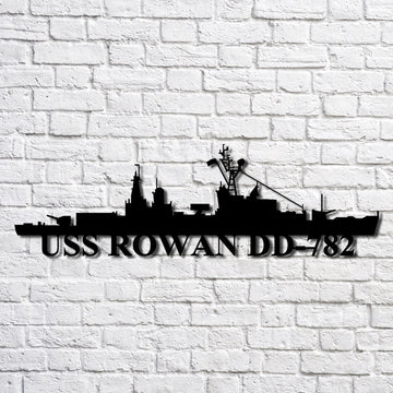 US Navy Metal Sign, Uss Rowan Dd782 Navy Ship Metal Art, Navy Veteran Metal Sign