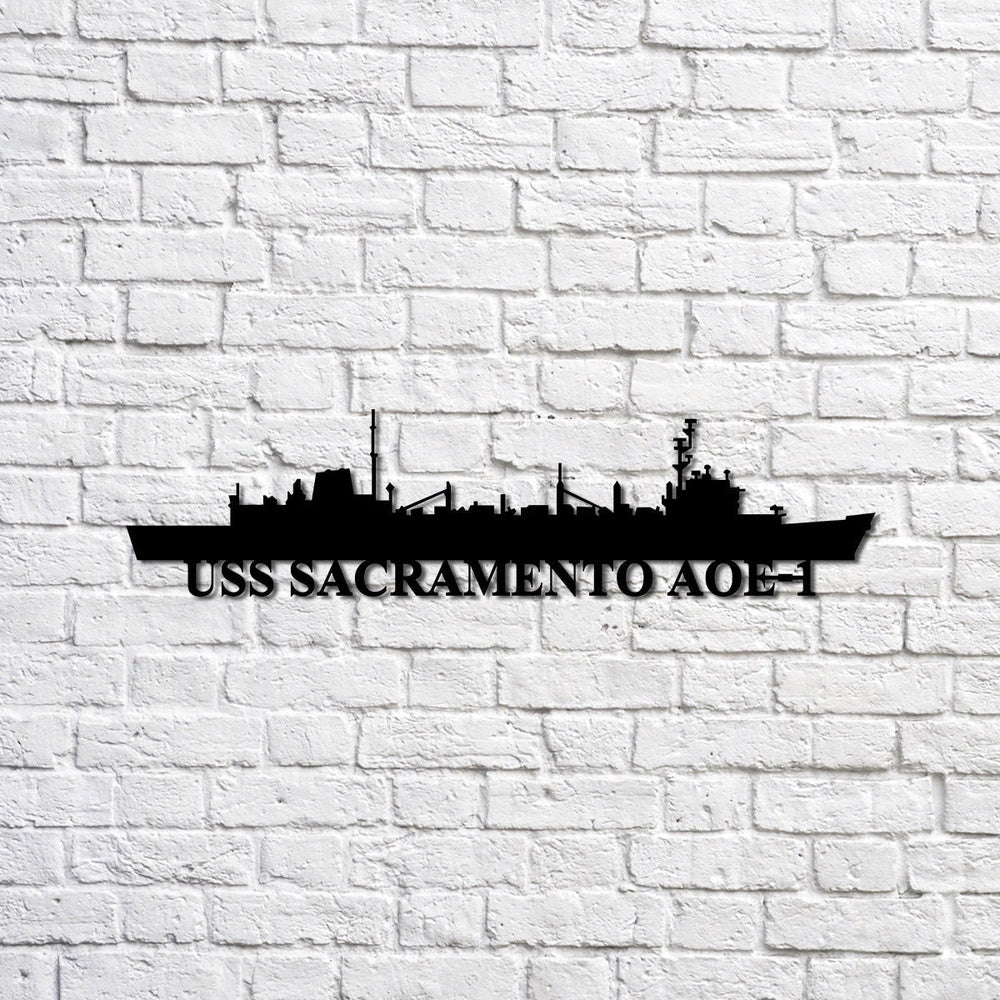 US Navy Metal Sign, Uss Sacramento Aoe1 Navy Ship Metal Sign, Memory Wall Metal Sign, Navy Veteran Metal Sign
